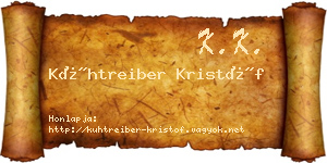 Kühtreiber Kristóf névjegykártya