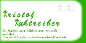 kristof kuhtreiber business card