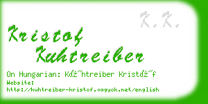 kristof kuhtreiber business card